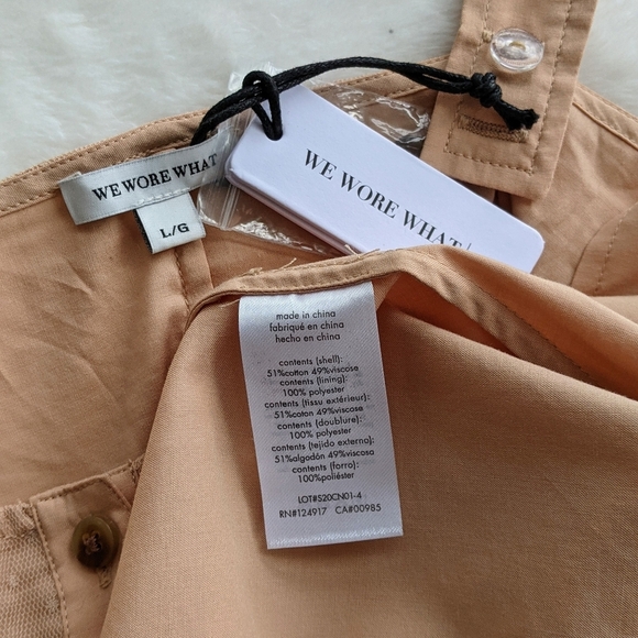 WeWoreWhat Dress Midi Sweetheart Neckline Swiss Dot Button Front Maple L NWT - Picture 15 of 16